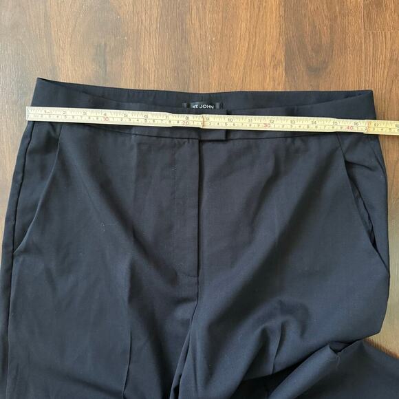 St. John Straight Leg Wool Pleated Dress Pants Career Work Business Black Sz 12 - Picture 3 of 7